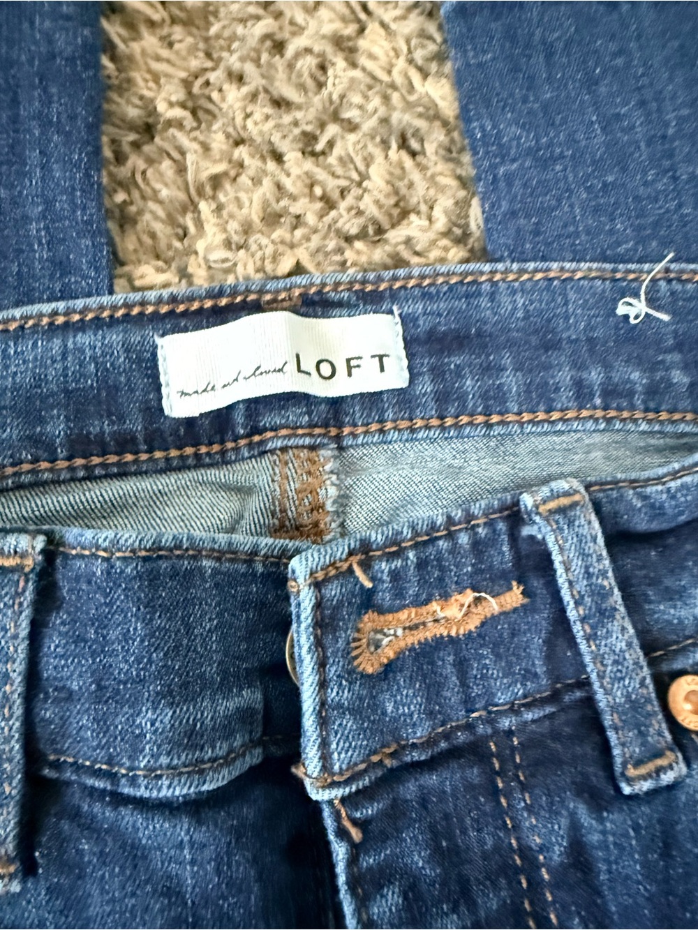 LOFT Dark Blue High-Rise Denim Jeans